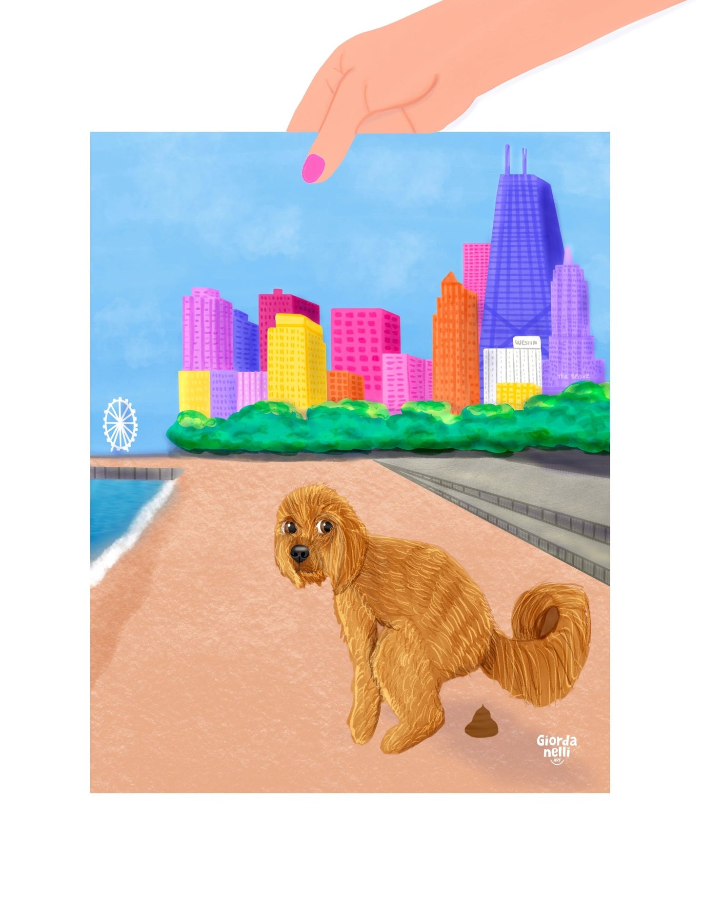 Chicago Dogs - O.G.: Oak Street Beach - Giordanelli Art