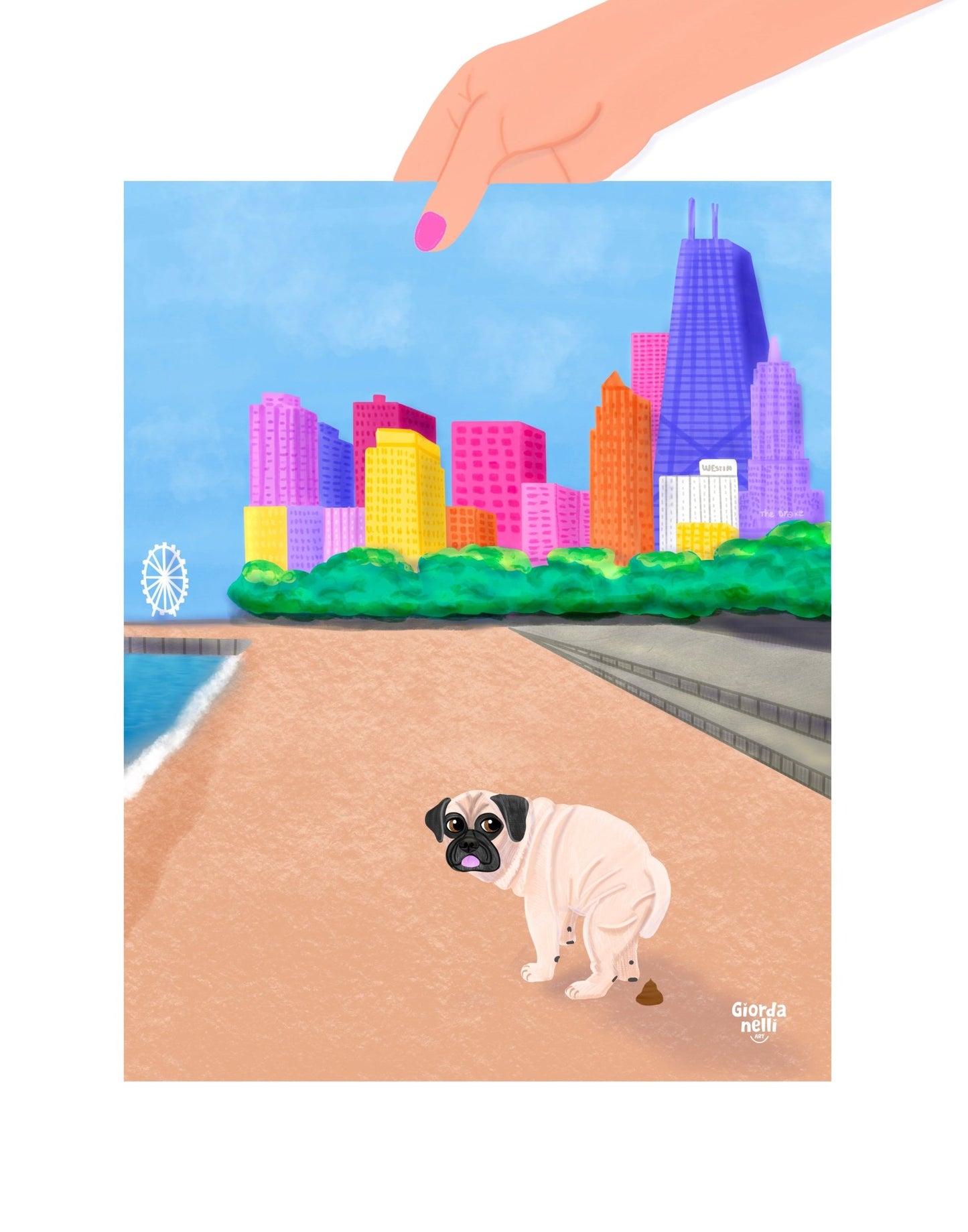 Chicago Dogs - O.G.: Oak Street Beach - Giordanelli Art