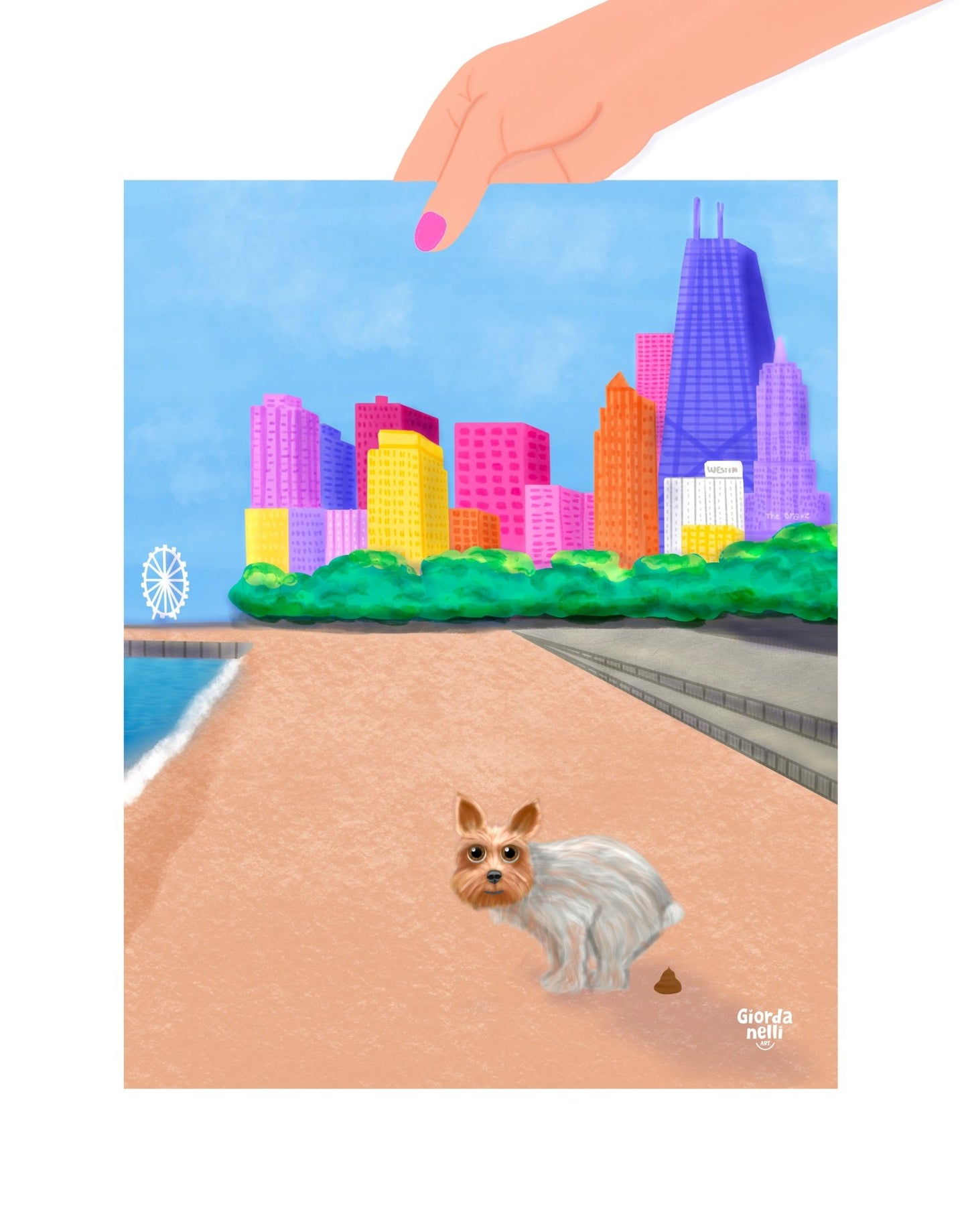 Chicago Dogs - O.G.: Oak Street Beach - Giordanelli Art