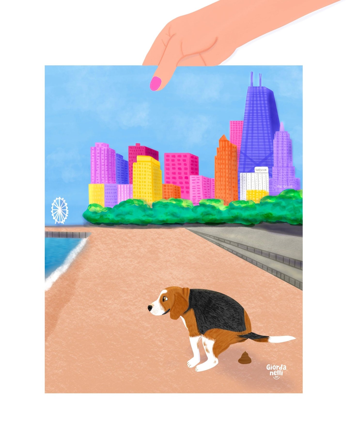 Chicago Dogs - O.G.: Oak Street Beach - Giordanelli Art