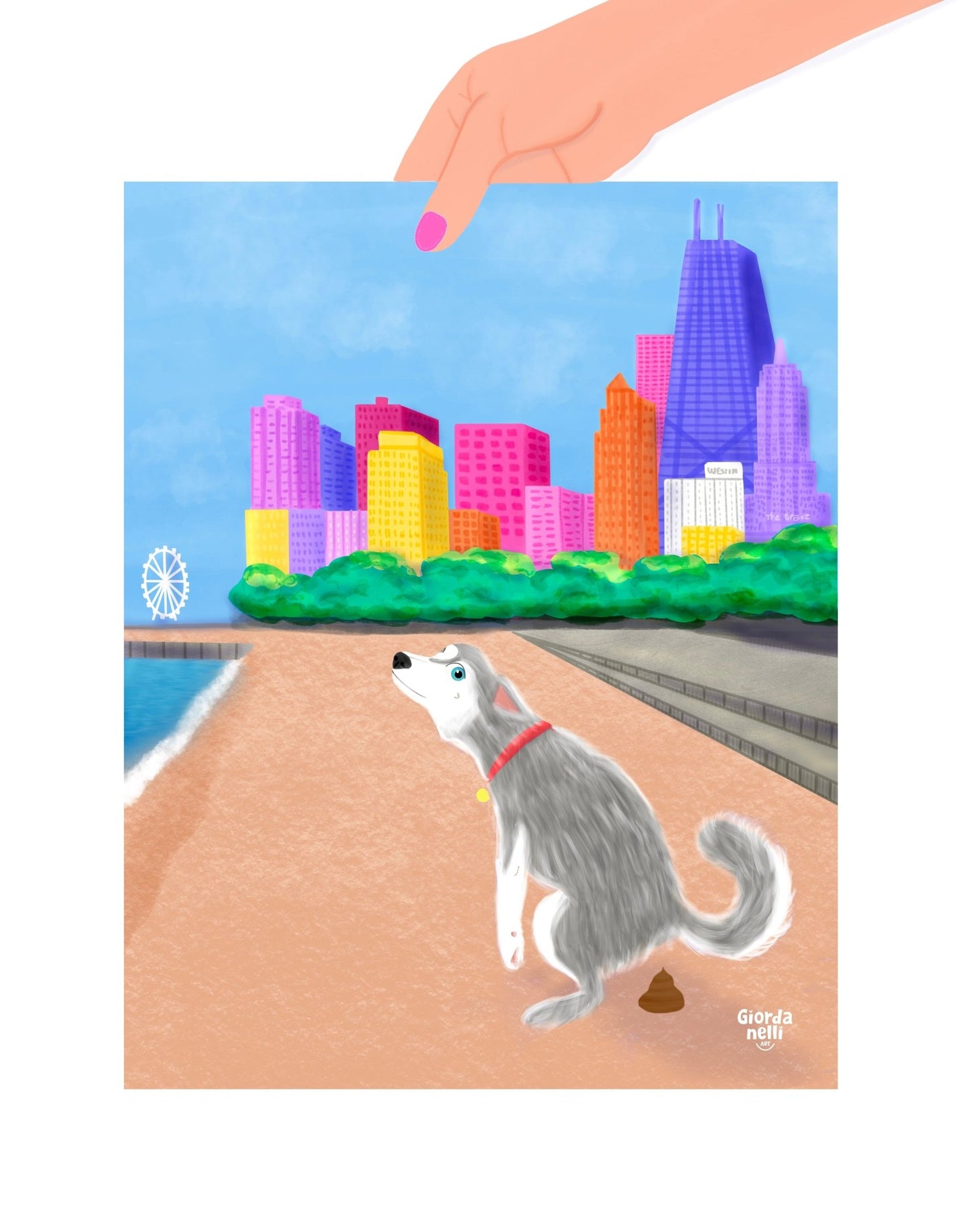 Chicago Dogs - O.G.: Oak Street Beach - Giordanelli Art