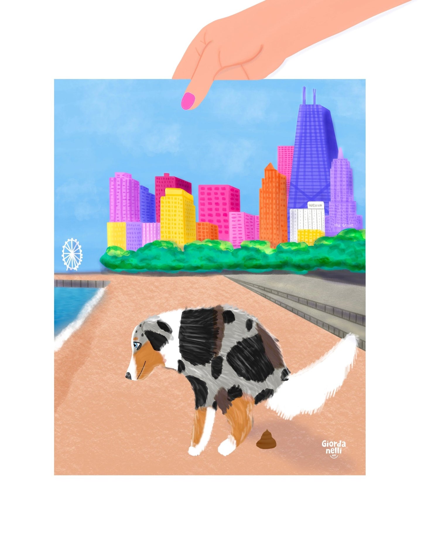 Chicago Dogs - O.G.: Oak Street Beach - Giordanelli Art