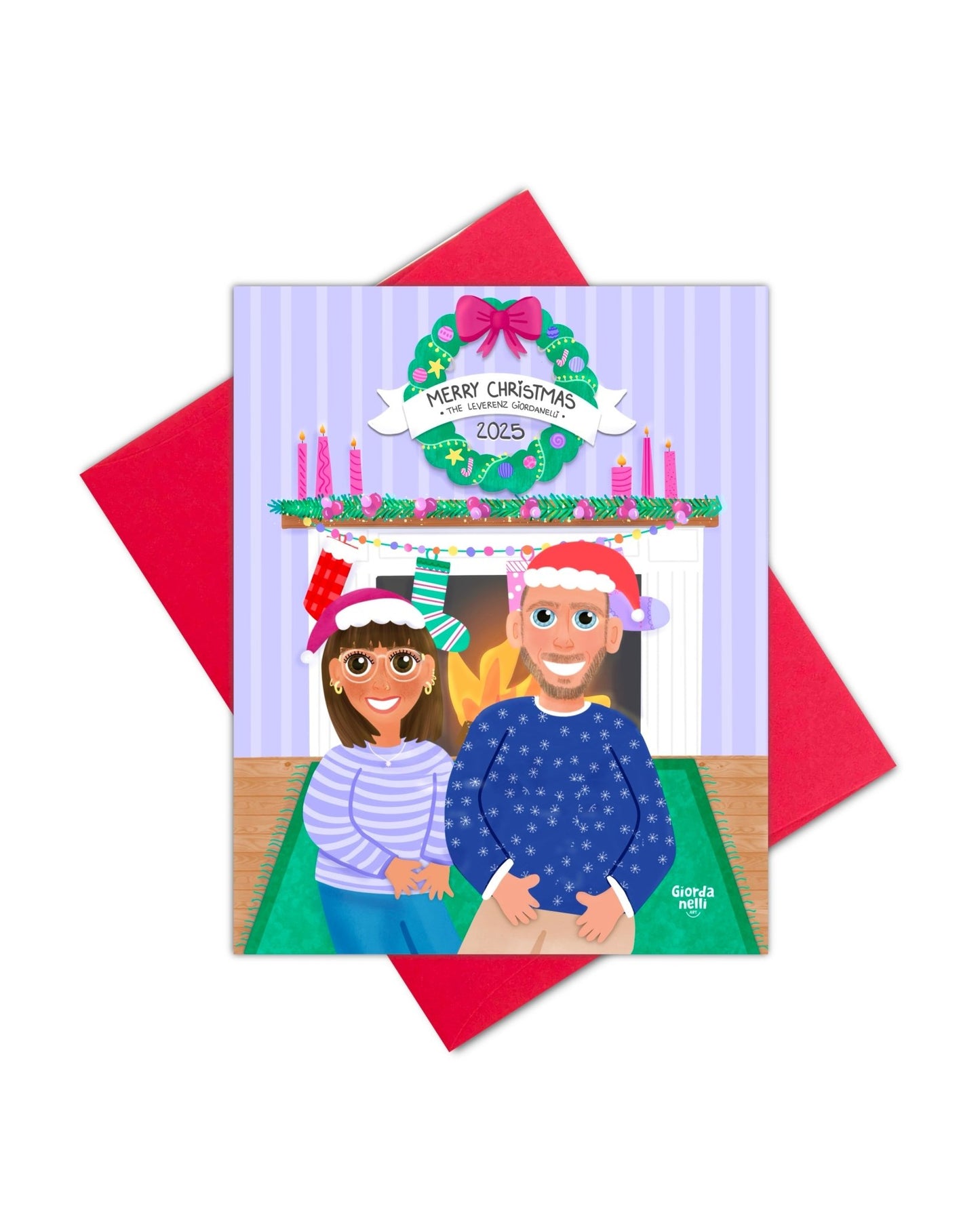 Christmas Custom Duo Illustration Bundle (1 Print + 5 Cards) - LIMITED EDITION - Giordanelli Art