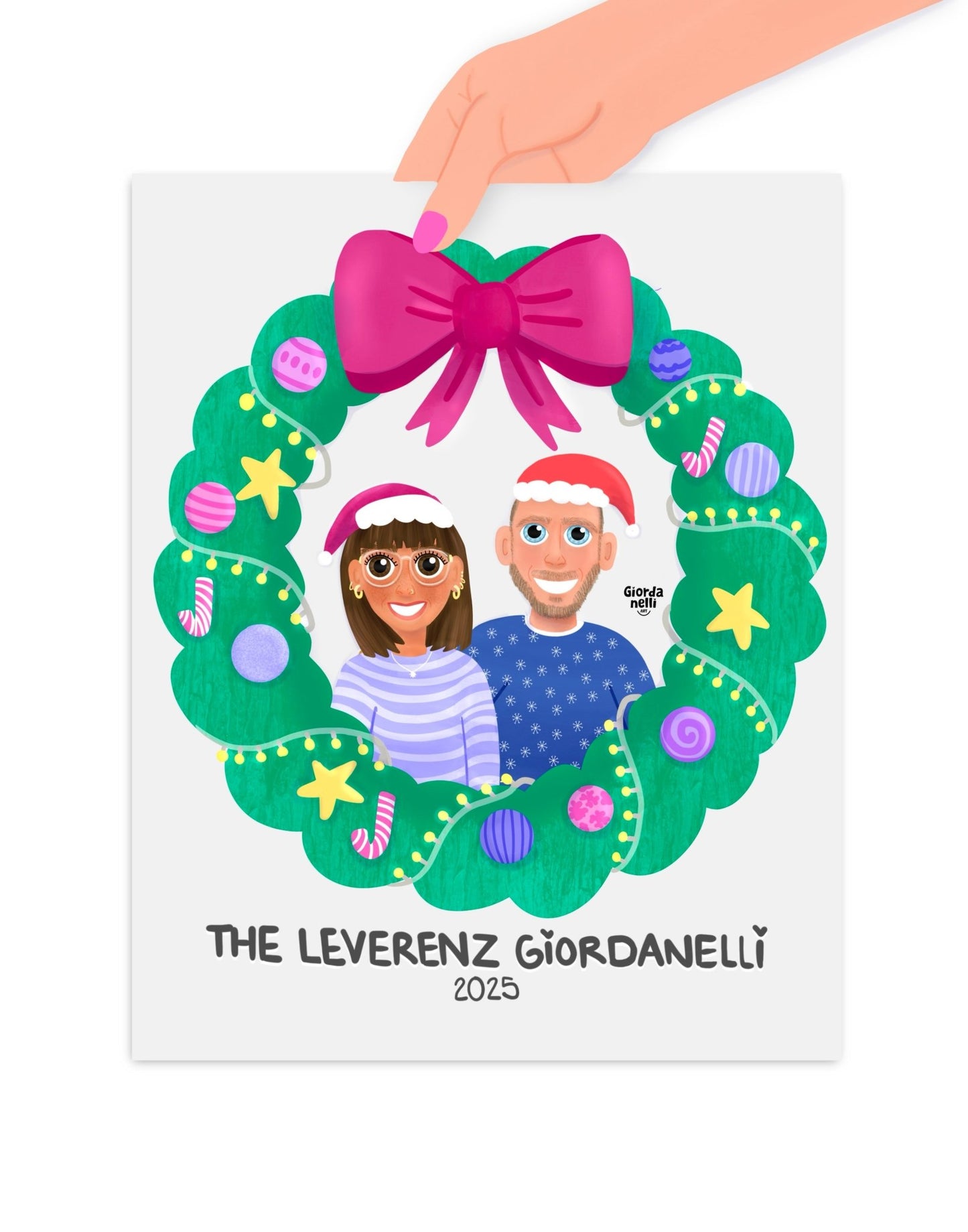 Christmas Custom Duo Illustration Bundle (1 Print + 5 Cards) - LIMITED EDITION - Giordanelli Art