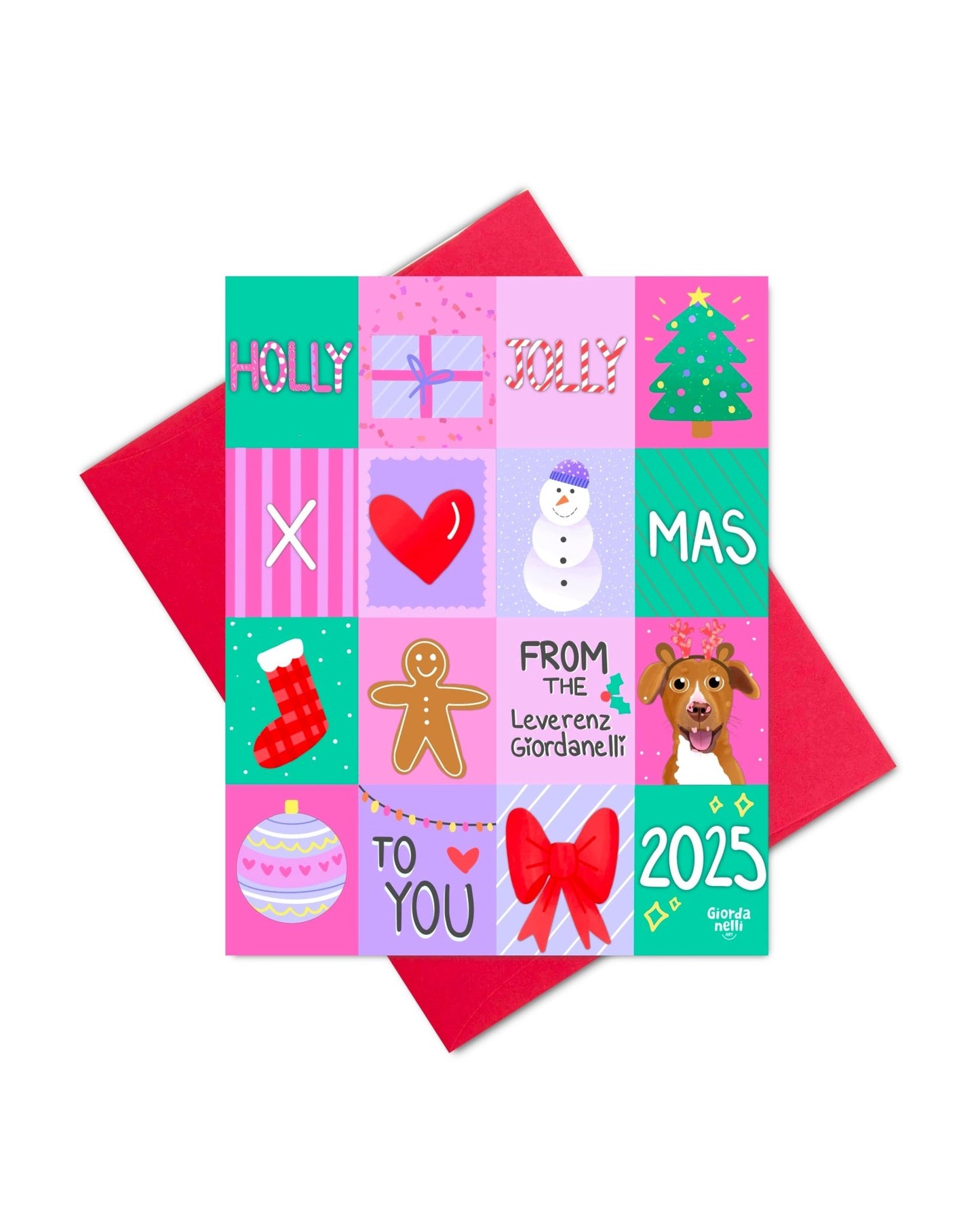Christmas Custom Pet Illustration Bundle (1 Print + 5 Cards) - LIMITED EDITION - Giordanelli Art