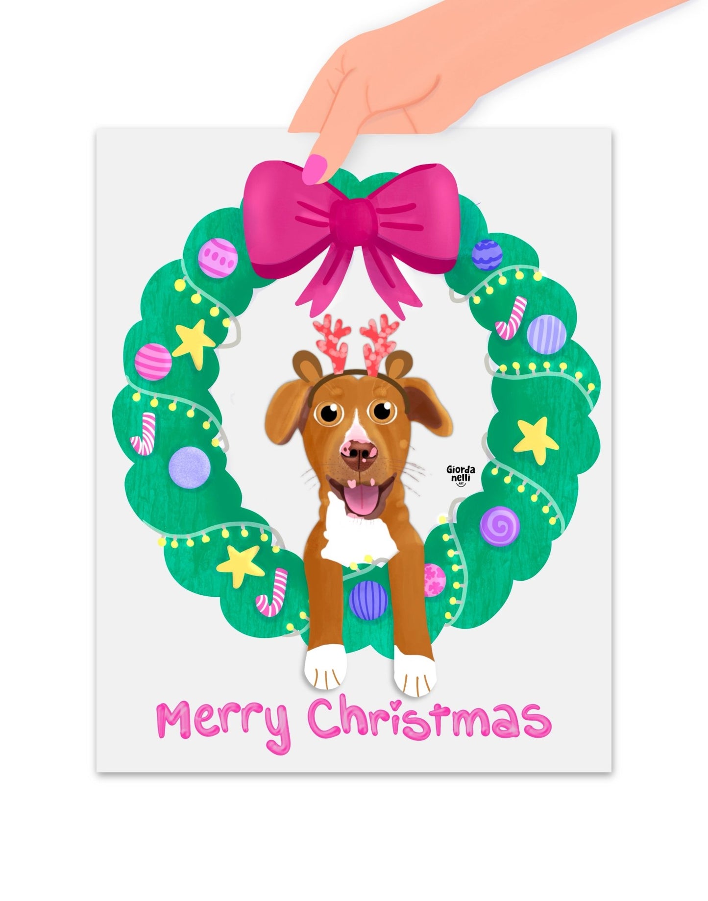 Christmas Custom Pet Illustration Bundle (1 Print + 5 Cards) - LIMITED EDITION - Giordanelli Art
