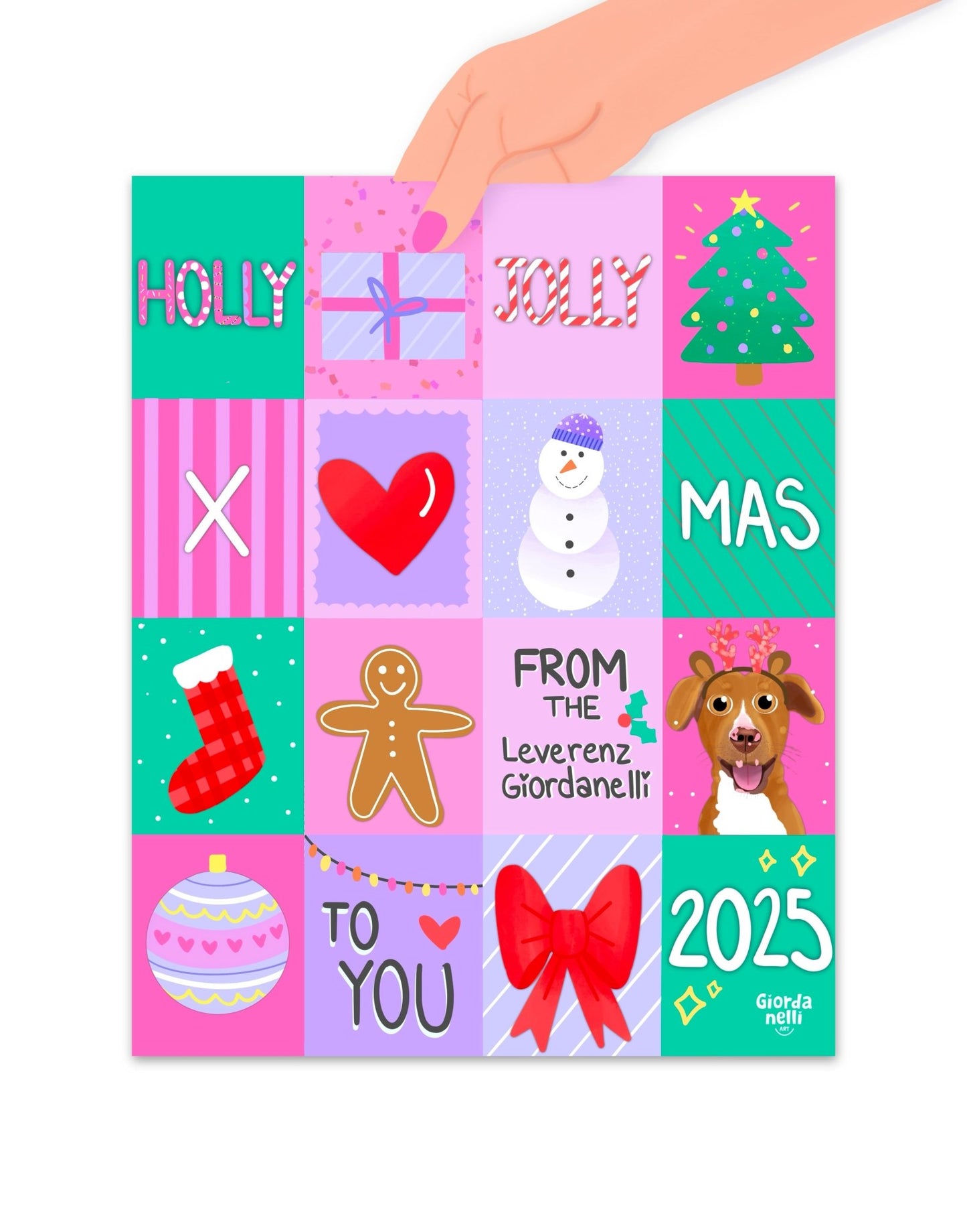 Christmas Custom Pet Illustration Bundle (1 Print + 5 Cards) - LIMITED EDITION - Giordanelli Art