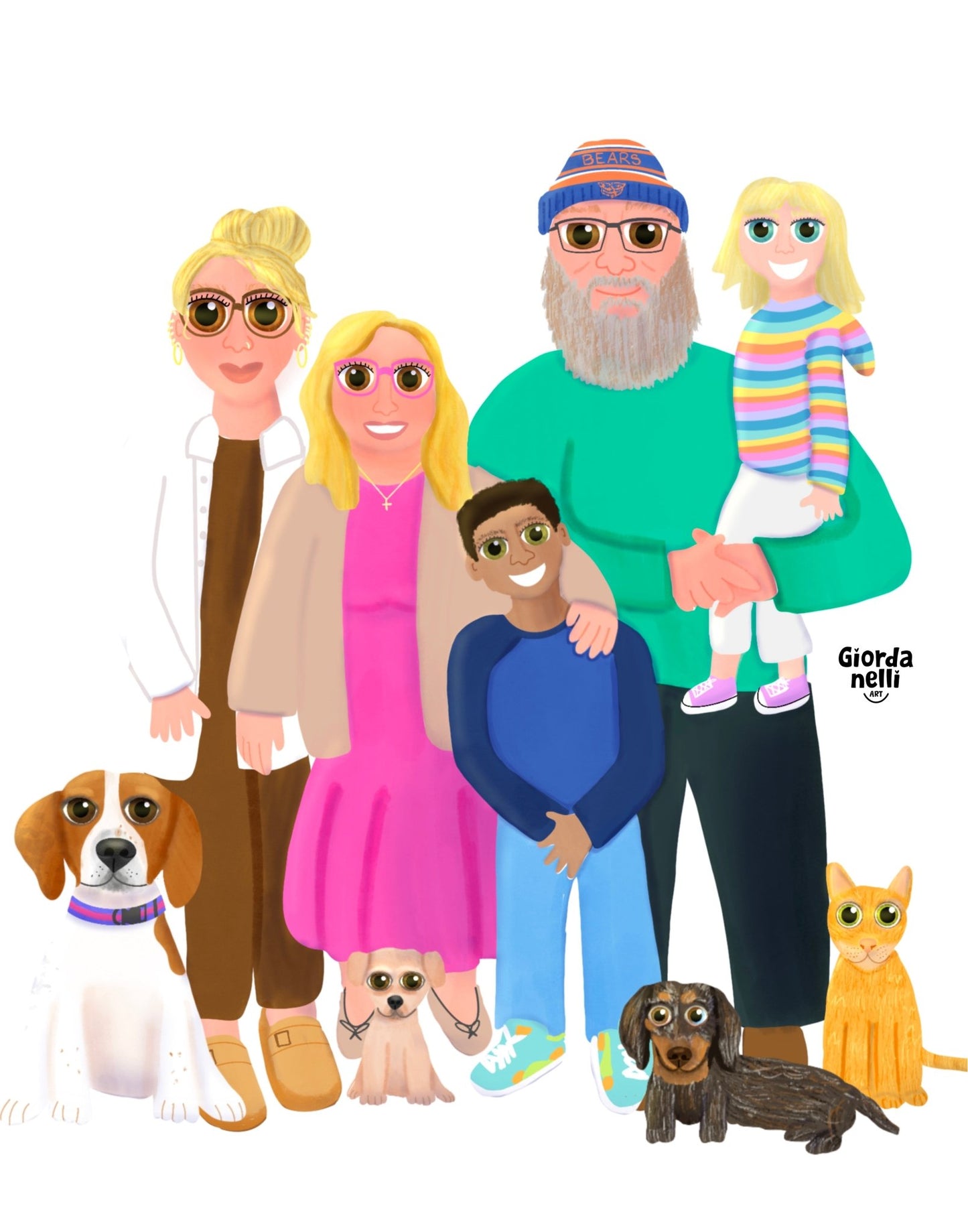Custom Family Illustration - Giordanelli Art