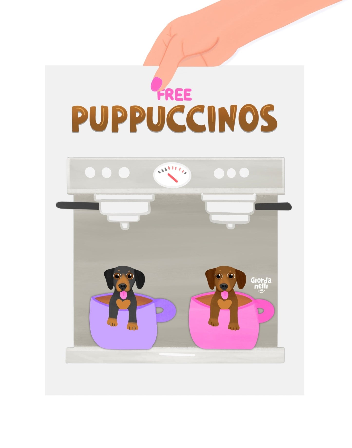 Free Puppuccinos Print - Giordanelli Art