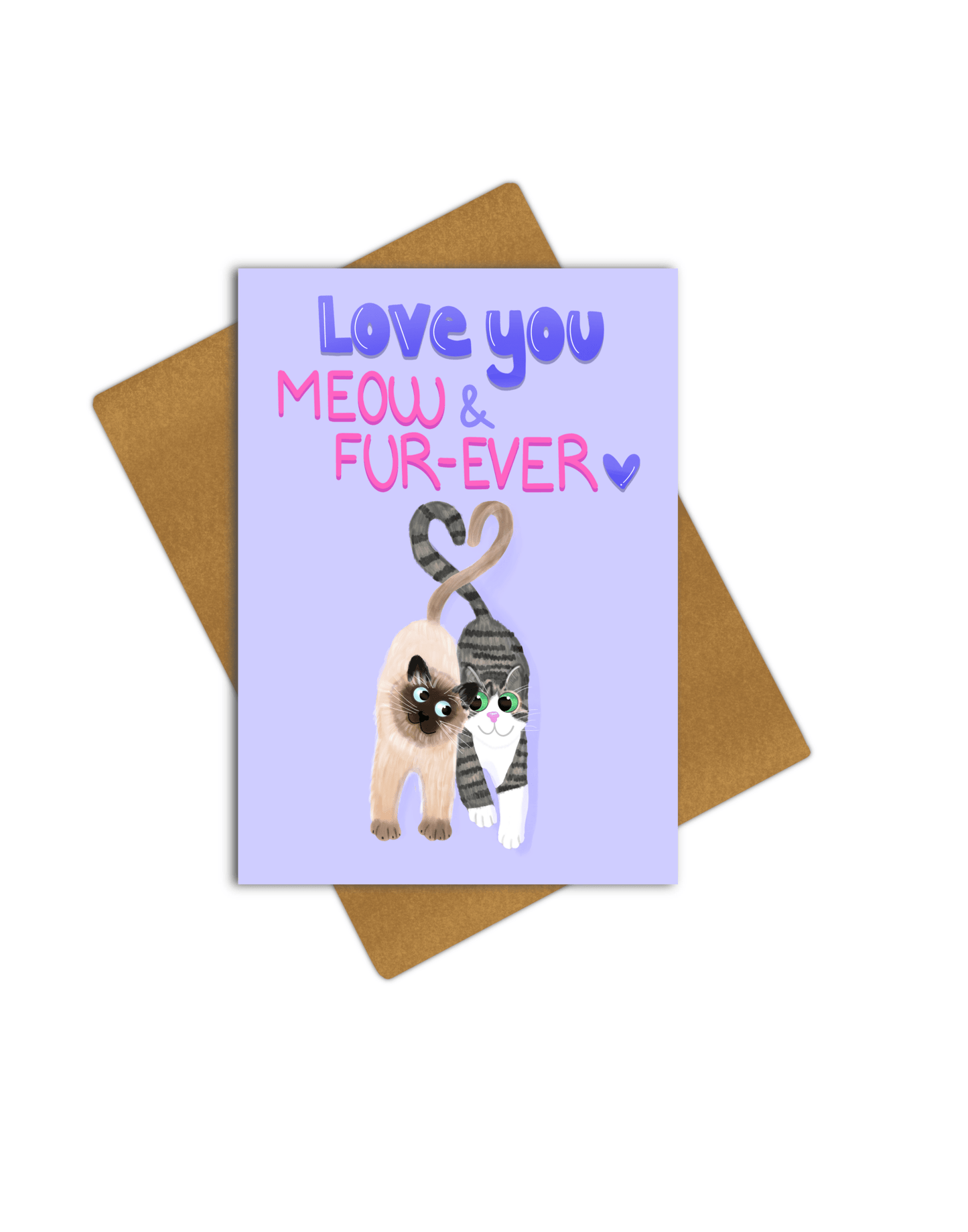 Meow & Forever Greeting Card - Giordanelli Art