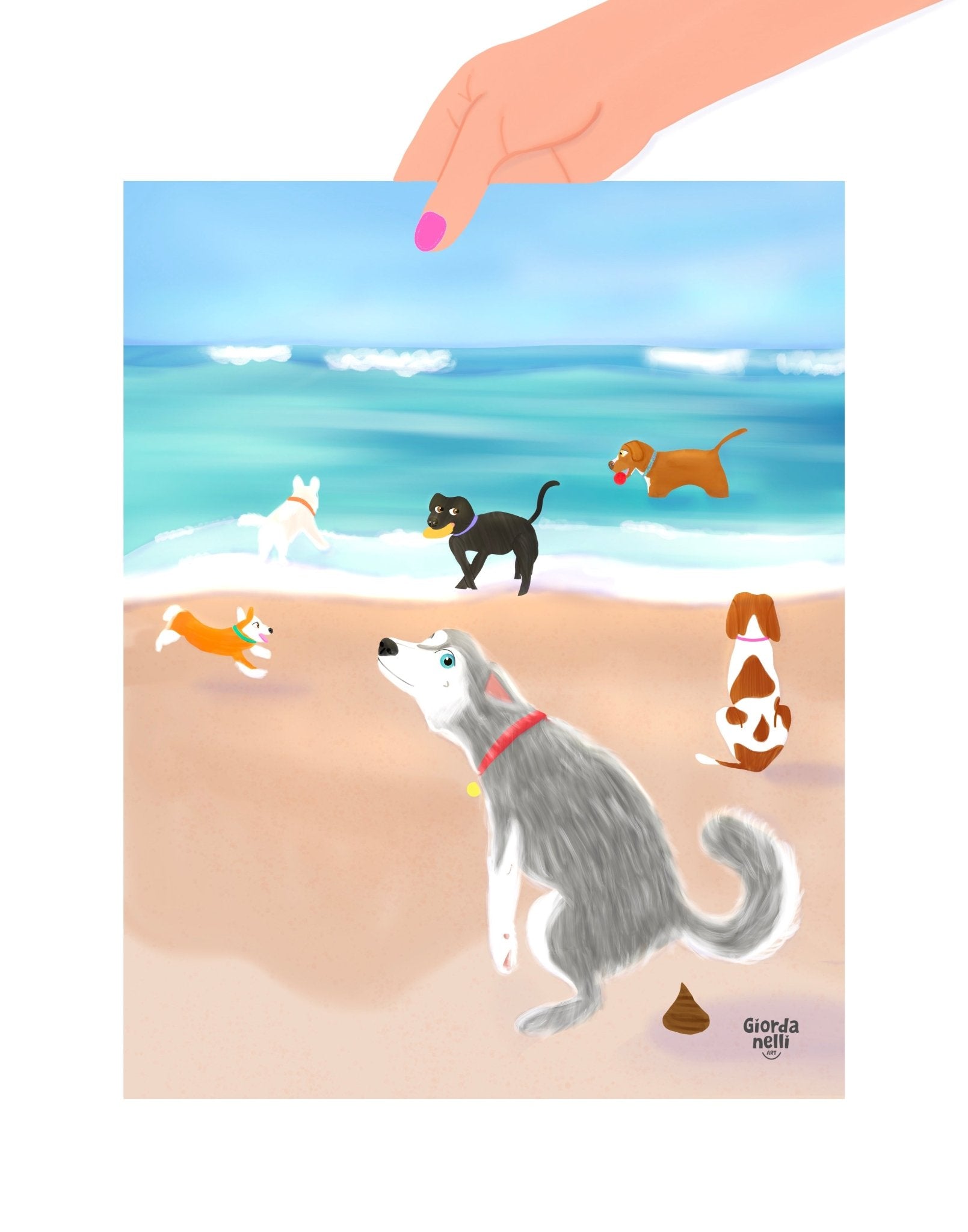 Chicago Dogs - O.G.: Dog Beach - Giordanelli Art