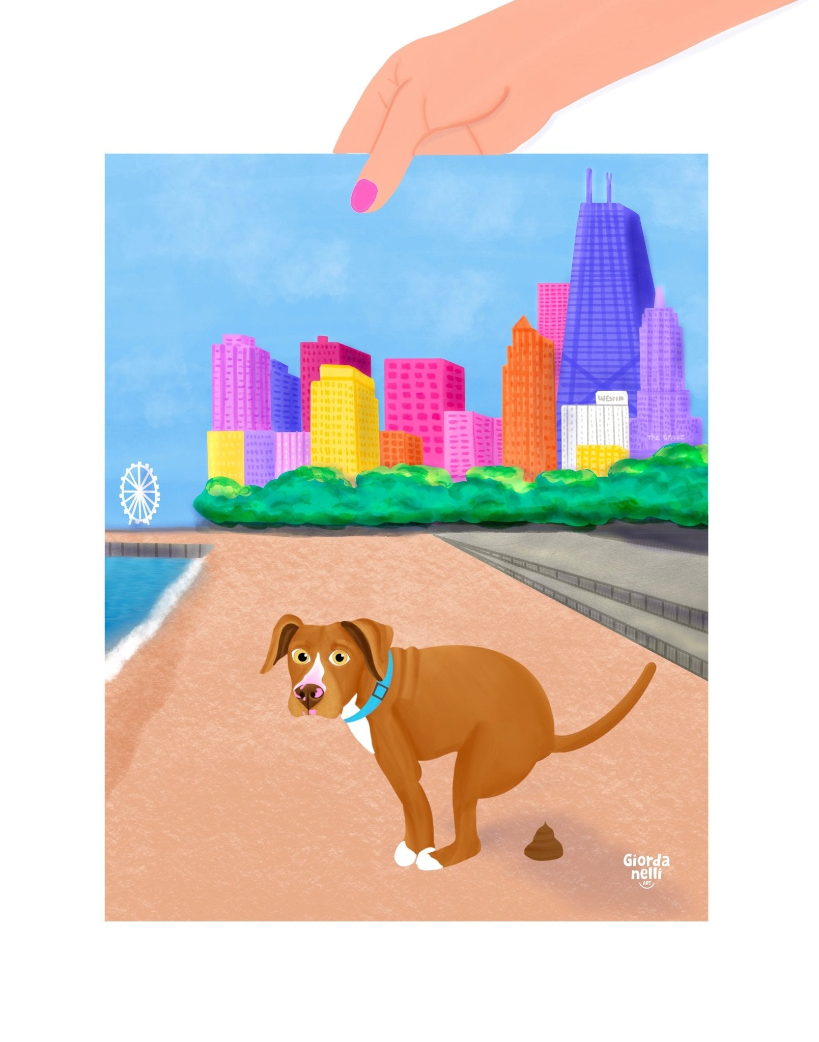 Chicago Dogs - O.G.: Oak Street Beach - Giordanelli Art