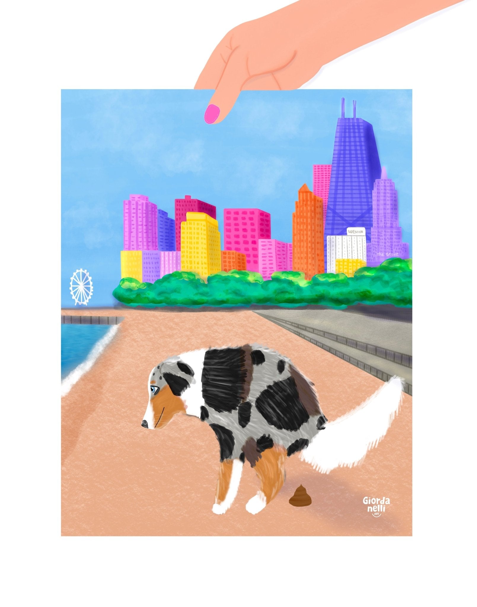 Chicago Dogs - O.G.: Oak Street Beach - Giordanelli Art