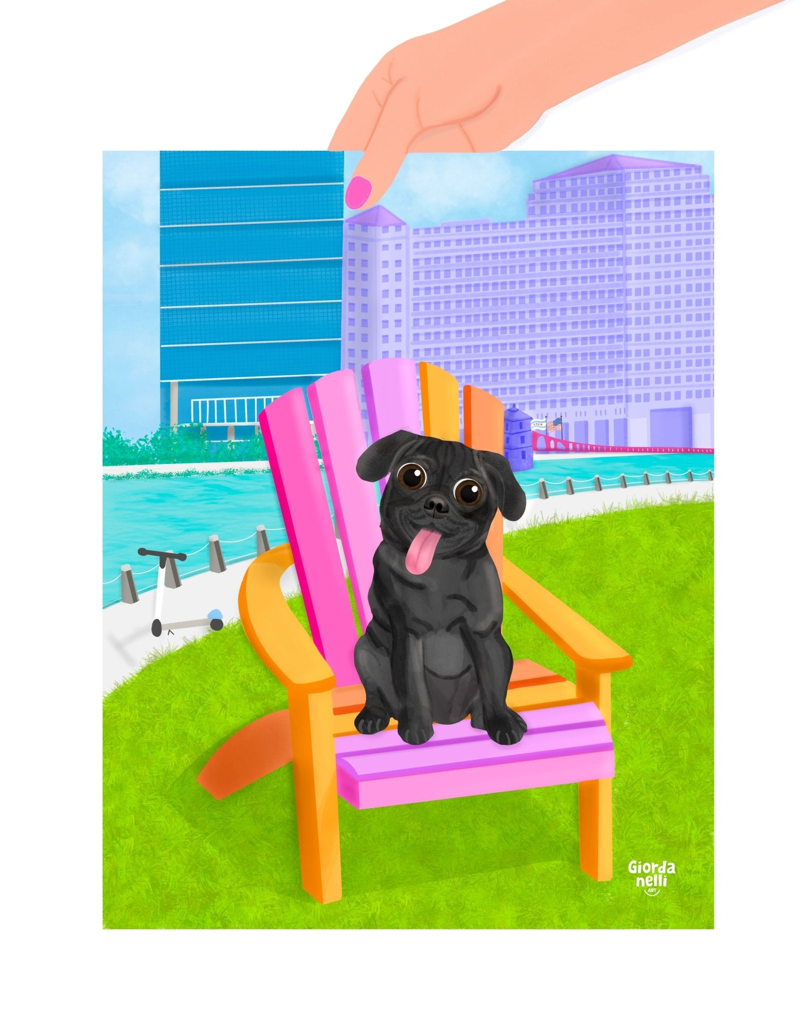 Chicago Dogs - Sit & Stay: Summer Edition (Limited Release) - Giordanelli Art