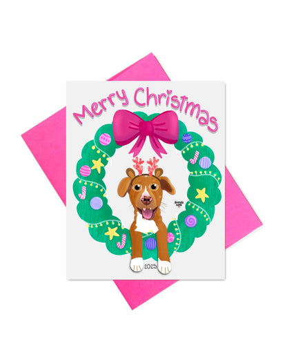 Christmas Custom Pet Illustration Bundle (1 Print + 5 Cards) - LIMITED EDITION - Giordanelli Art