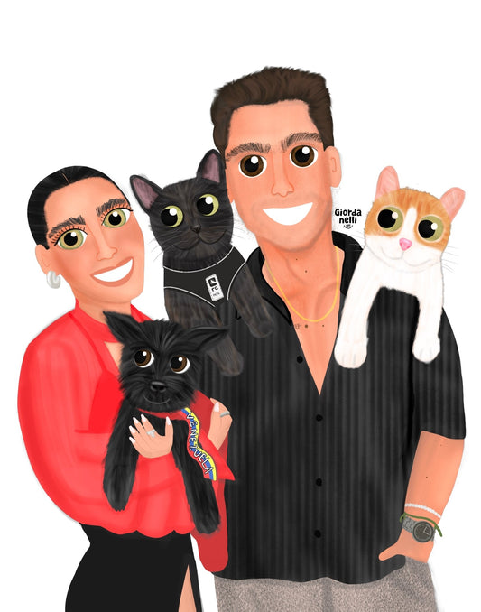 Custom Family Illustration - Giordanelli Art