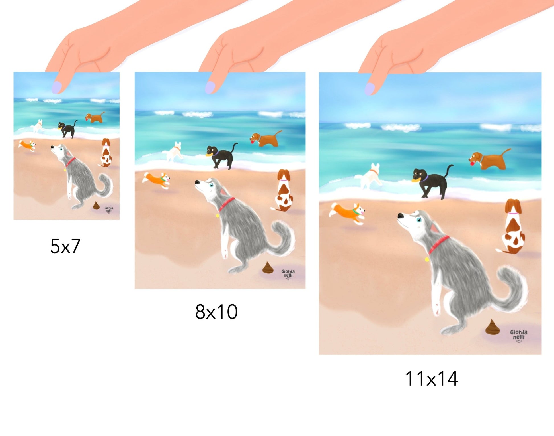Dog Beach - Chicago Dogs Collection - Giordanelli Art