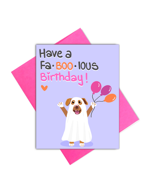 FaBOOlous Birthday Card - Giordanelli Art