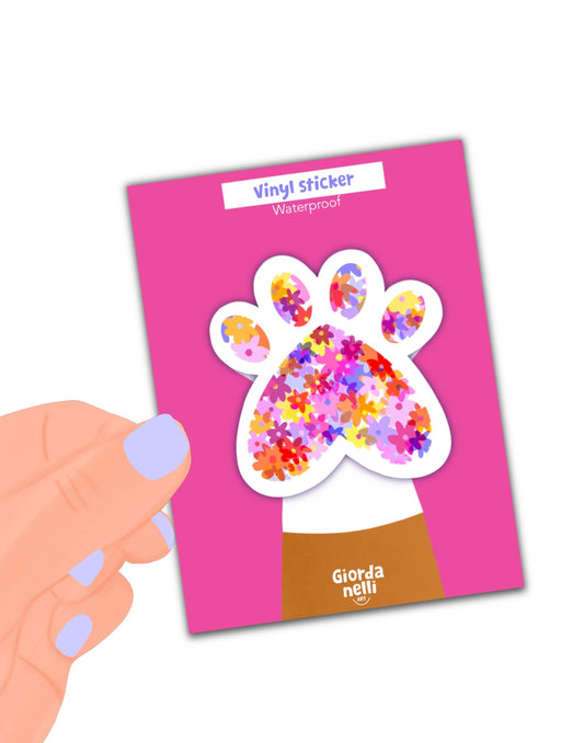 Floral Paw Sticker - Giordanelli Art