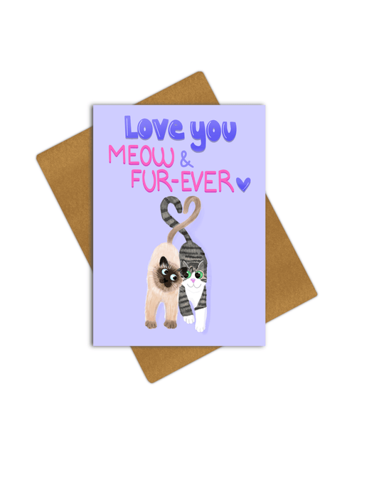 Meow & Forever Greeting Card - Giordanelli Art