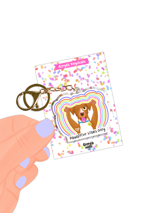 Pawsitive Vibes Keychain - Giordanelli Art