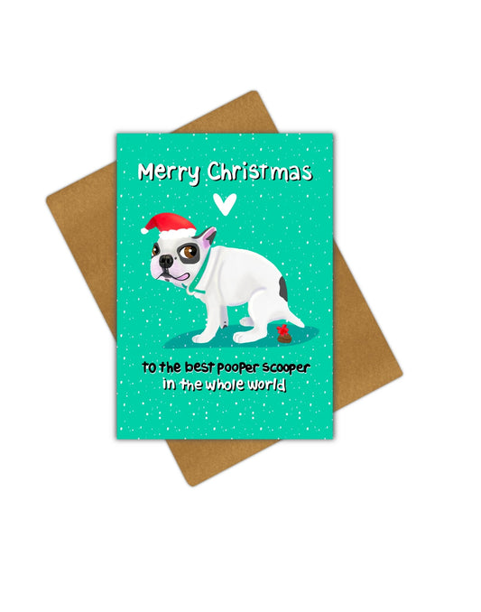 Pooper Scooper Christmas Card - Large - Giordanelli Art