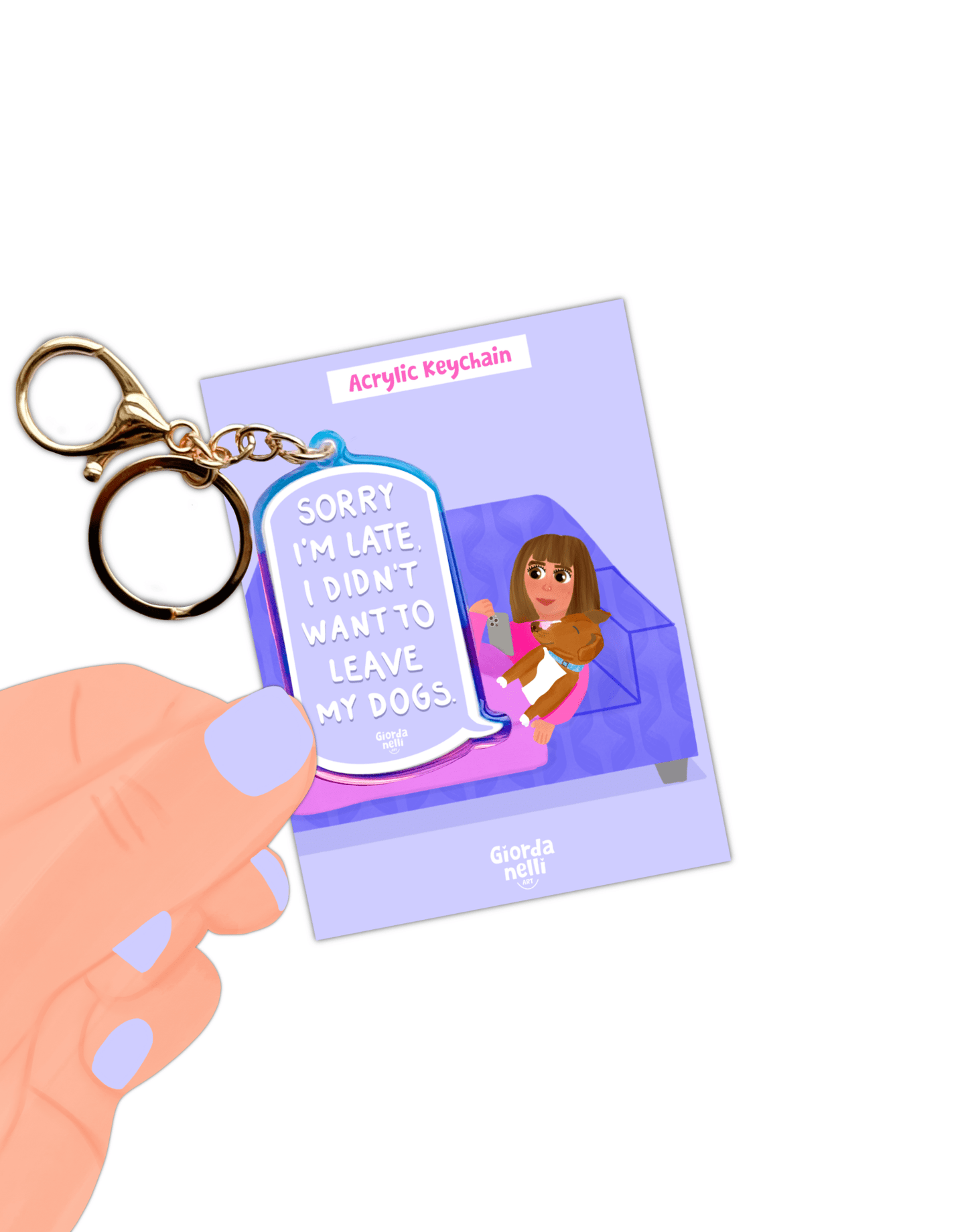 Sorry I'm Late Keychain - Giordanelli Art