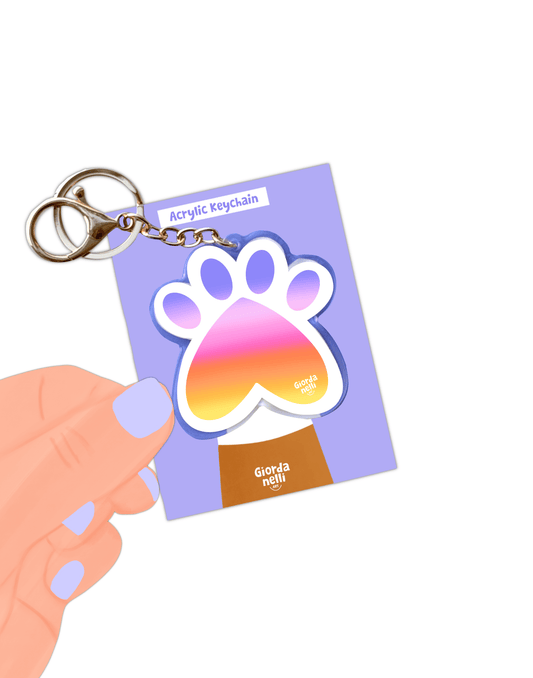 Sunset Paw Keychain - Giordanelli Art