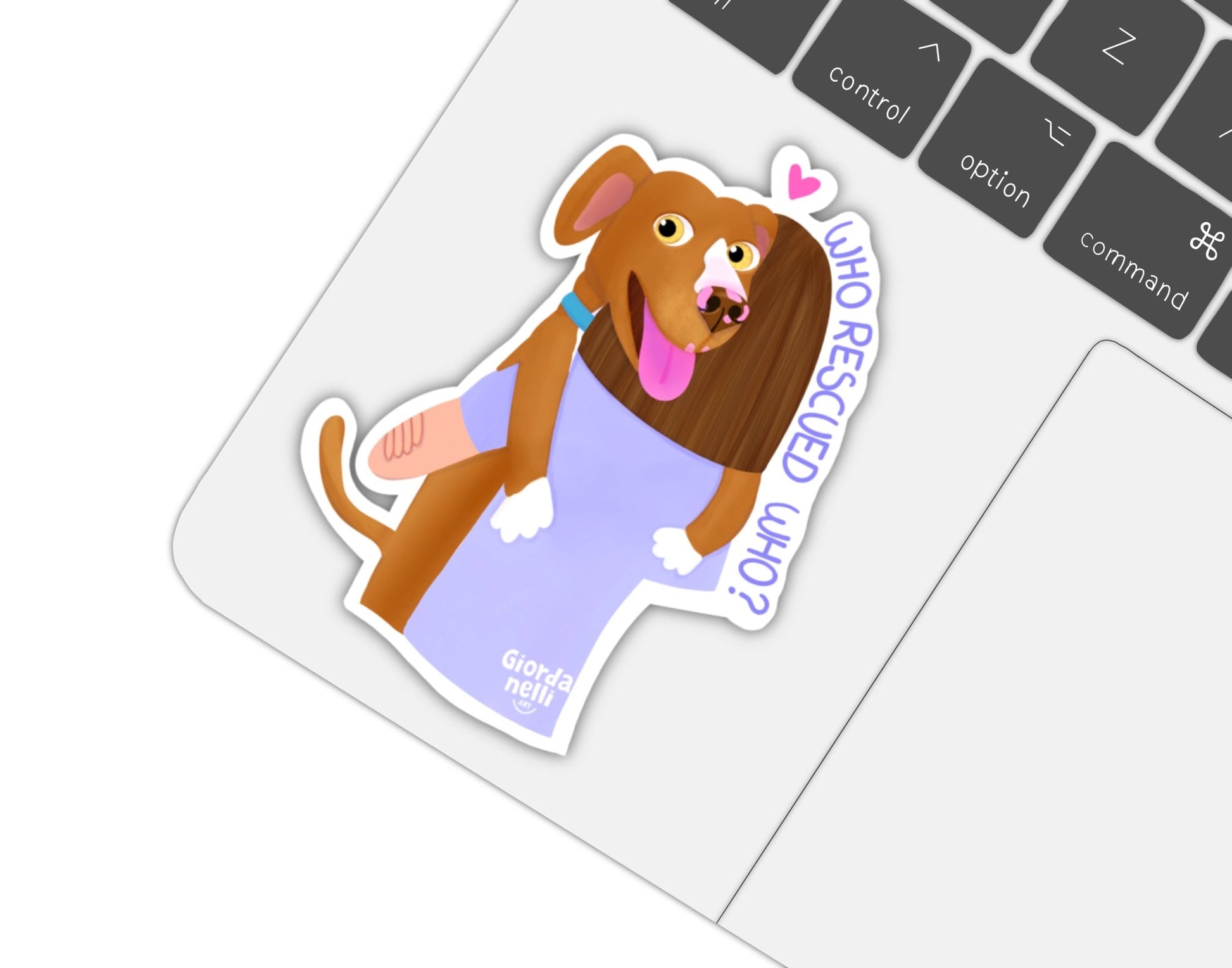 Who Rescued Who Sticker - Giordanelli Art